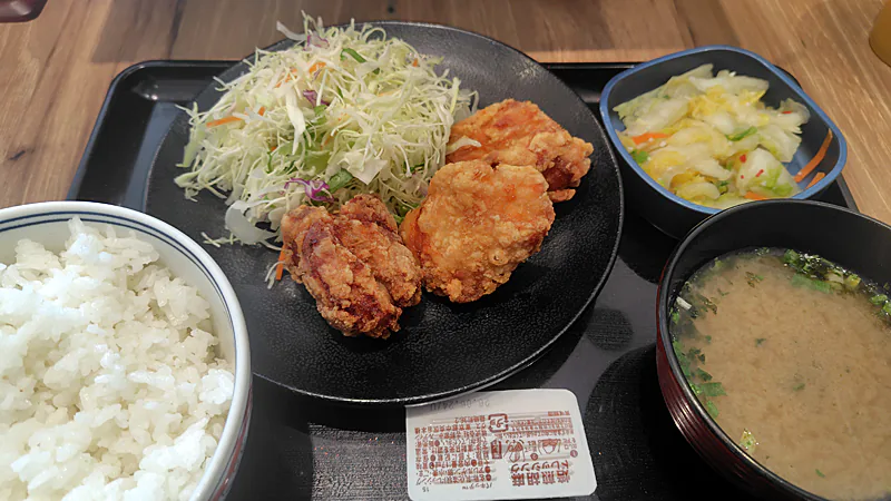 から揚げお新香定食