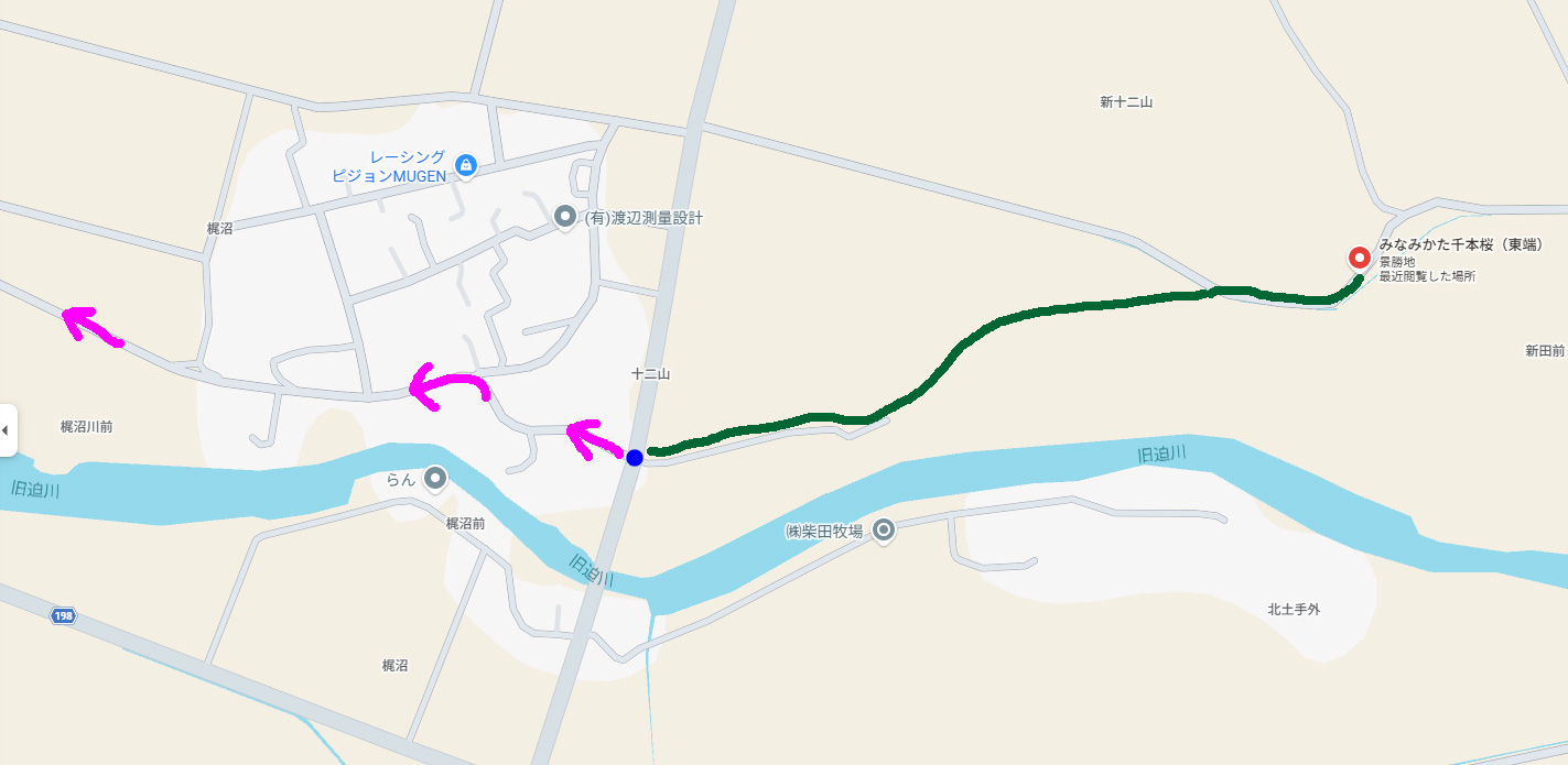みなみかた千本桜の東側の入口