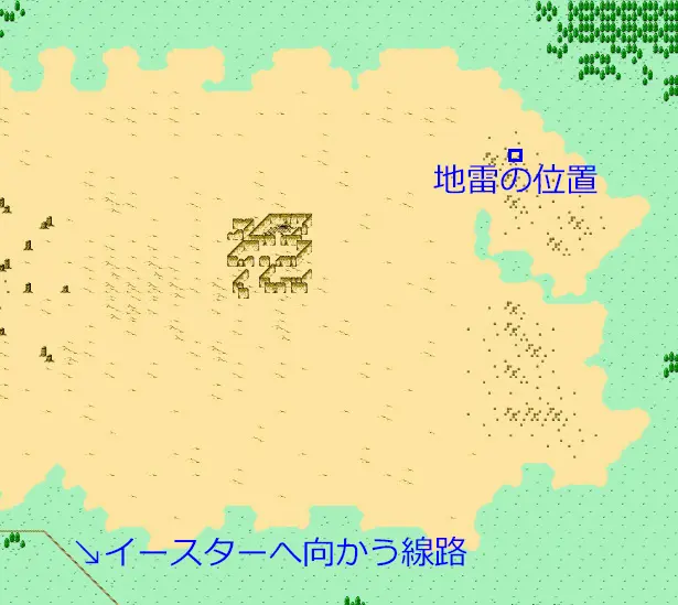 MOTHER1地雷の位置の広域マップ