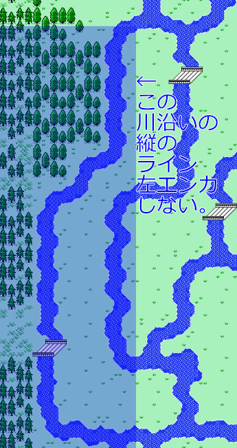 MOTHERイースター東側の湿地帯で敵が出ない領域