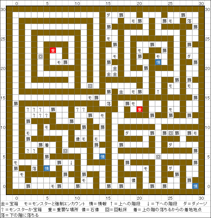 地下2階のマップ