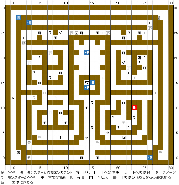 地下3階のマップ